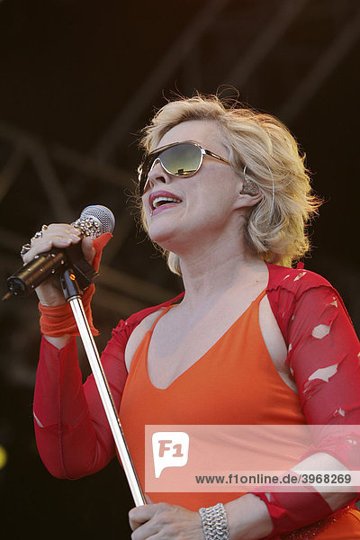 Deborah Harry  singer of the US new-wave band Blondie  live at the Spirit of Music Open Air in the Uster football stadium near Zurich  Switzerland