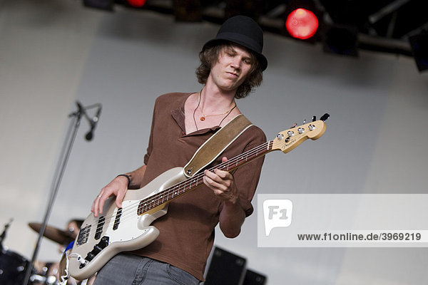 The Swiss rock band Alvin Zealot live at soundcheck  Open Air festival in Sempach-Neuenkirch  Switzerland  Europe