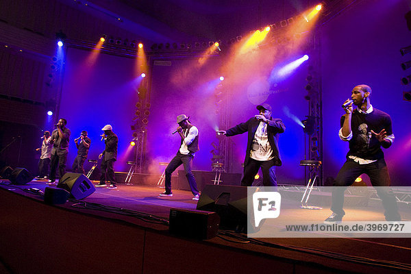 The U.S. A cappella band Naturally 7 live at the Blue Balls Festival in the concert hall of the KKL venue in Lucerne  Switzerland