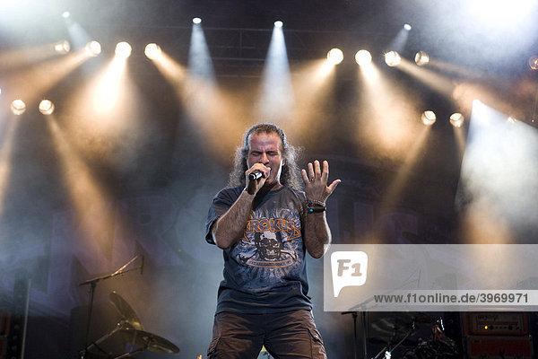 Singer and frontman Marc Storace of the Swiss rock band Krokus live in the Magic Night at the Heitere in Zofingen  Switzerland