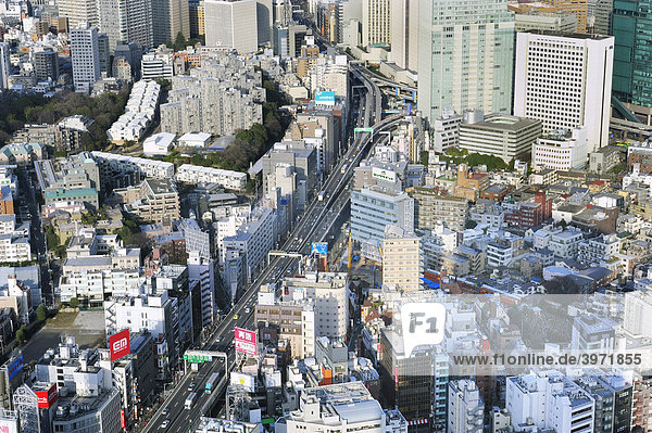 Blick vom Observation Deck der Roppongi Hills über Tokyo  Japan