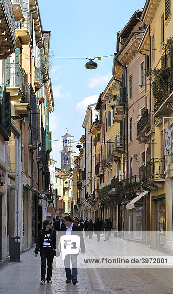 Historic city centre of Verona  Via Mazzini  Lake Garda  Italy  Europe