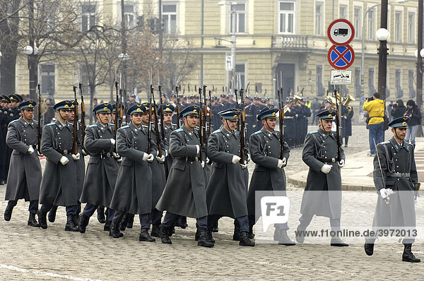 Military parade in Sofia  Bulgaria  Eastern Europe