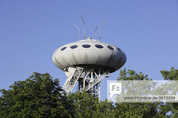 Lüntec-Tower  Colani-Ei auf einem Förderturm im Technologiezentrum Lünen-Brambauer  Nordrhein-Westfalen  Deutschland  Europa