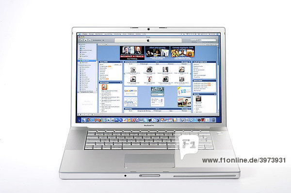 Apple iTunes  MacBook Pro Monitor  Symbolbild Online-Shopping Musik