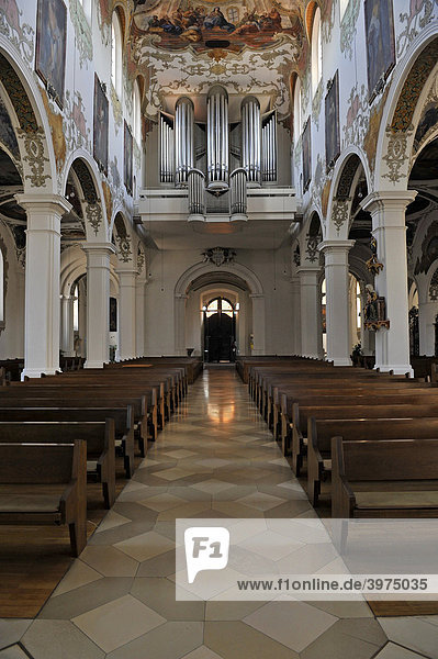 Orgel  gotische  barockisierte  simultane Stadtpfarrkirche  Simultaneum  St. Martin  Biberach an der Riß  Baden-Württemberg  Deutschland  Europa