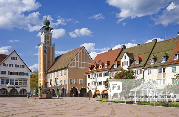 Town hall and upper market square  Freudenstadt  Baden-Wuerttemberg  Germany  Europe