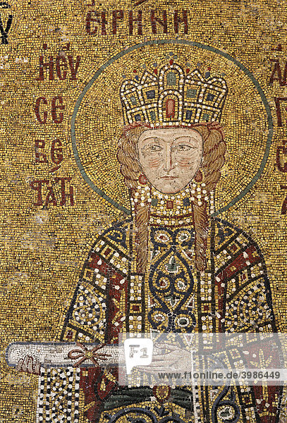 Kaiserin Irene  byzantinisches Mosaik  Südempore  Hagia Sophia  Aya Sofya  Sultanahmet  Istanbul  Türkei