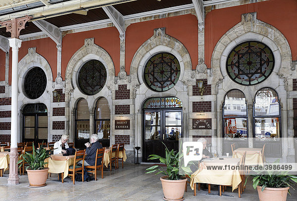 Orient Express Restaurant  historic Sirkeci Train Station  Ottoman art nouveau building  Istanbul  Turkey