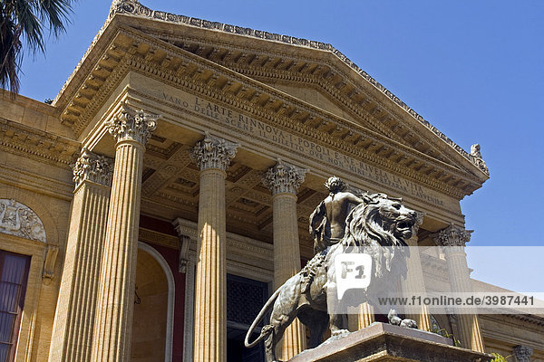 Teatro Massimo Opernhaus  Piazza Verdi Platz  Palermo  Sizilien  Italien  Europa