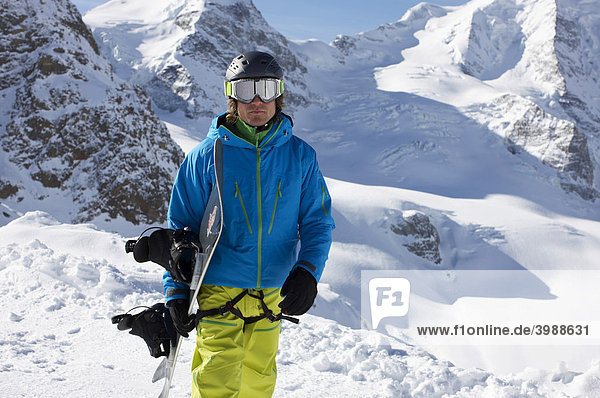 Snowboarder  St. Moritz  Graubünden  Schweiz  Europa