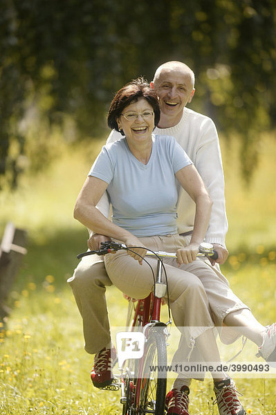Senior couple,  bicycle,  vital