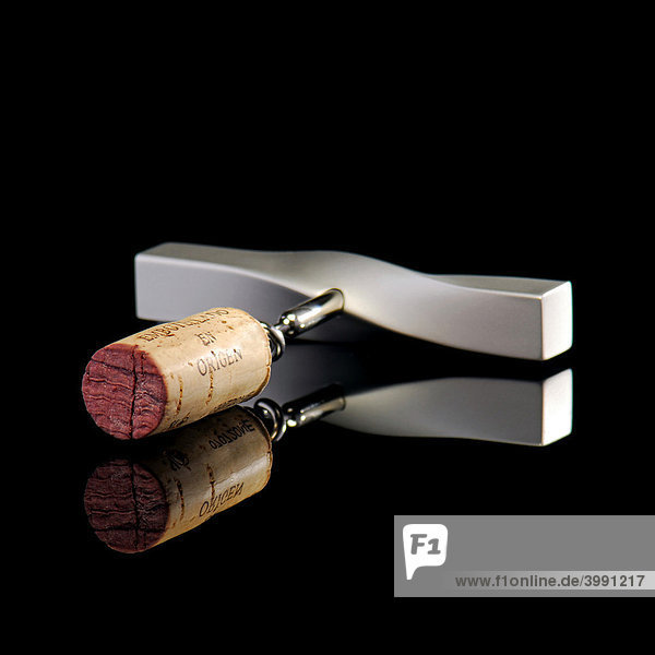 Corkscrew and cork