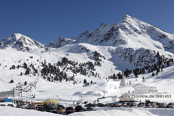 Skigebiet Kühtai-Sattel  Stubaier Alpen  Tirol  Österreich