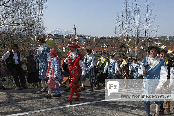 Georgiritt  George's Ride  Easter Monday procession  Traunstein  Chiemgau  Upper Bavaria  Bavaria  Germany  Europe