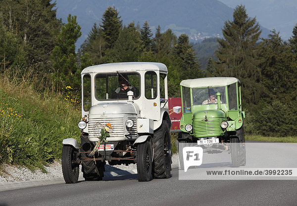 Vintage Tractor  Great Walsertal valley  Vorarlberg  Austria  Europe