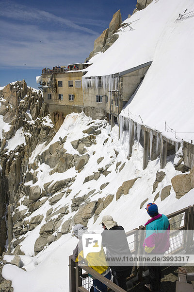 Panorama-Terrassen des Aiguille du Midi  Chamonix  Mont-Blanc-Gruppe  Alpen  Frankreich  Europa