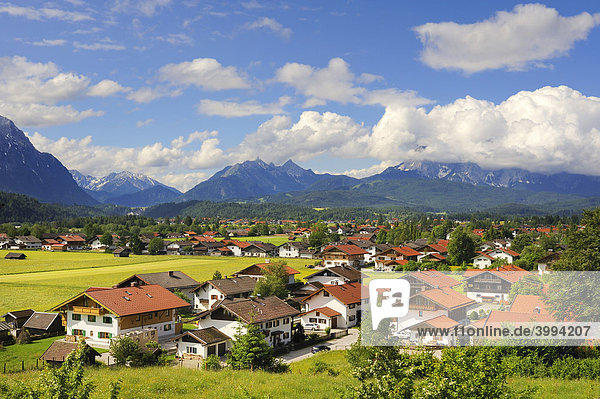 Die Gemeinde Krün im oberbayrischen Landkreis Garmisch-Partenkirchen  Bayern  Deutschland  Europa