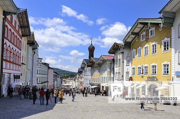 The market street in the district town of Bad Toelz  district of Bad Toelz-Wolfratshausen  Bavaria  Germany  Europe