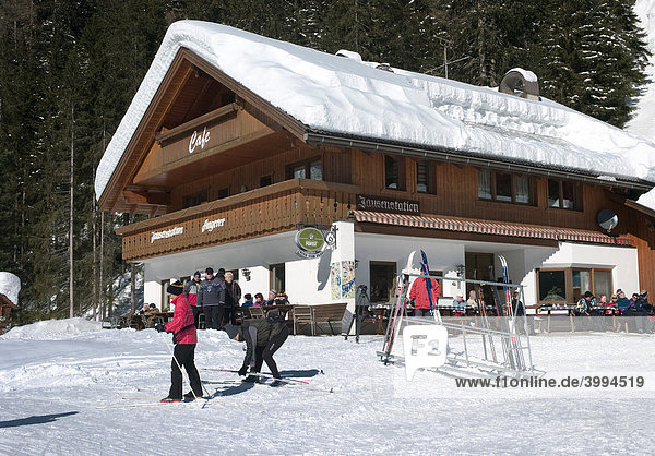 Jausenstation Angerer  Skilanglaufgebiet Reintal Ahrntal  Südtirol  Italien