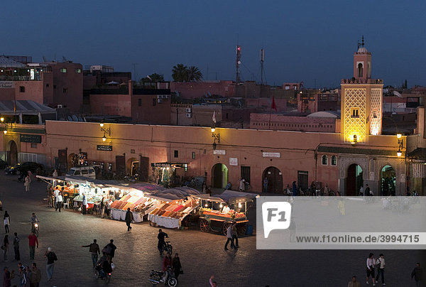 Djemaa el Fna  the famous medieval market  Djemaa el Fna  Medina  Marrakech  Morocco  Africa