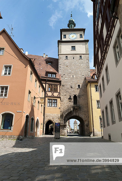 Weißer Turm  innere Stadtbefestigung  Rothenburg ob der Tauber  Bayern  Deutschland  Europa