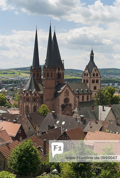 Marienkirche  Wahrzeichen der Stadt Gelnhausen  Hessen  Deutschland  Europa