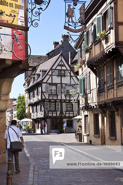 Grand Rue  Altstadt von Colmar  Elsass  Frankreich  Europa