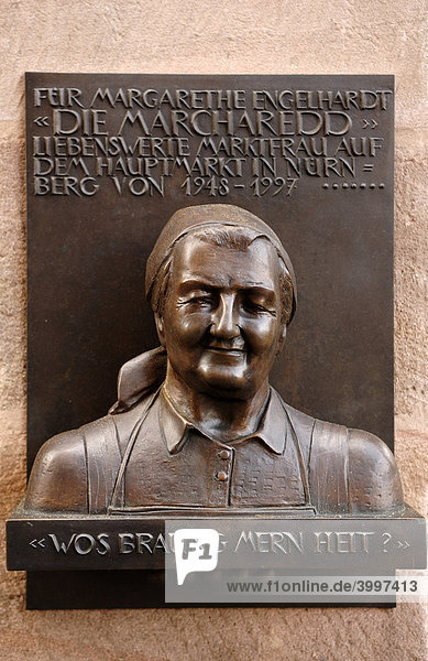 Denkmal einer fränkischen Marktfrau  Nürnberg  Mittelfranken  Bayern  Deutschland  Europa