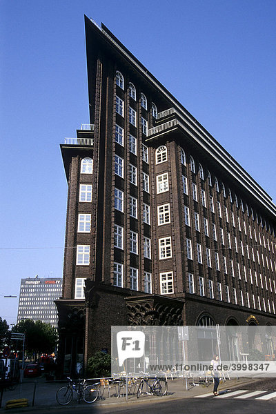 Chilehaus im Stil des Expressionismus  Kontorhaus Viertel  Hansestadt Hamburg  Deutschland  Europa