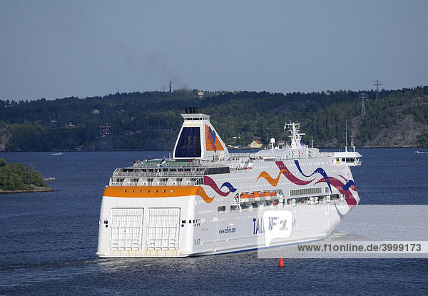 Kreuzfahrtschiff Tallink in den Schären Stockholm Schweden Europa