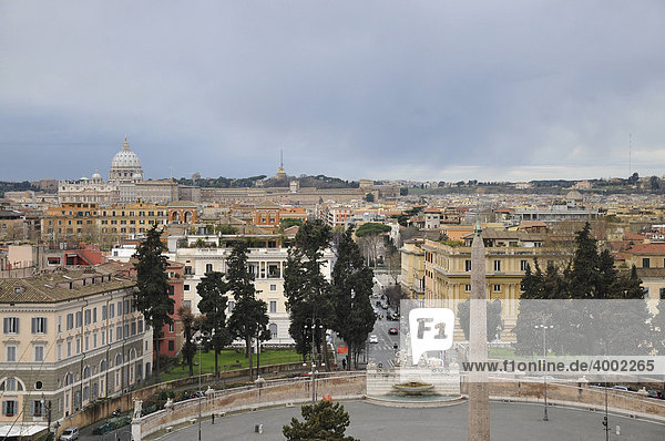 Blick über Rom vom Pincio aus  Altstadt  Rom  Italien  Europa