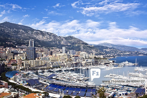 Hafenansicht des Port Hercules  Stadtteil La Condamine  Monte Carlo  Fürstentum Monaco  Europa