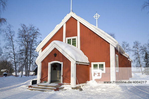 Church of Jukkasjaervi in Lappland  North Sweden  Sweden