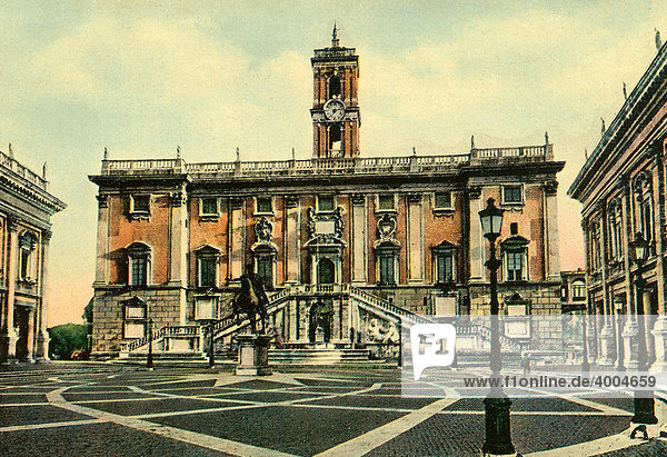 Historical photo around 1930  Palazzo Senatorio  Senatorial Palace  Capitoline Hill  Rome  Latium  Italy  Europe