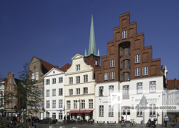 Hanseatische Bürgerhäuser  Hansestadt Lübeck  Schleswig-Holstein  Deutschland  Europa