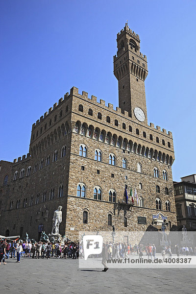 Palazzo Vecchio  town hall of Florence  Firenze  Florence  Tuscany  Italy  Europe