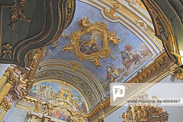 Ceiling fresco of the church of St. Maria sopra Minerva  Minerva tempel  Assisi  Umbria  Italy  Europe