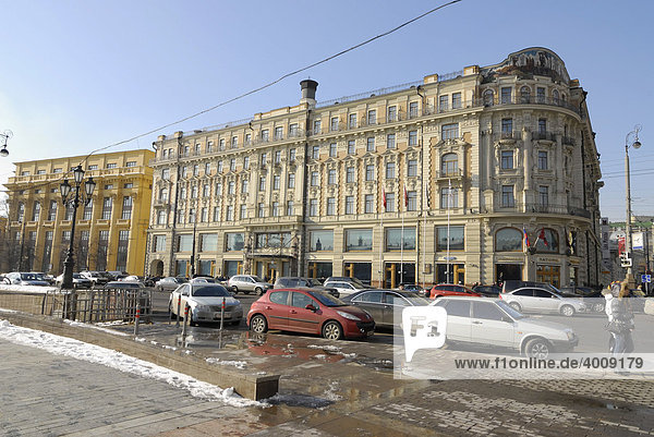 Gebäude des ältesten Moskauer Hotels National  Moskau  Russland