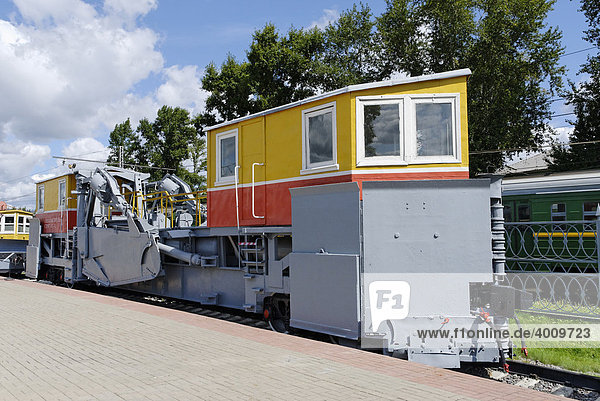 Schneepflug-Zug TsUM  gebaut im Jahre 1930  Eisenbahn-Museum Moskau  Moskau  Russland