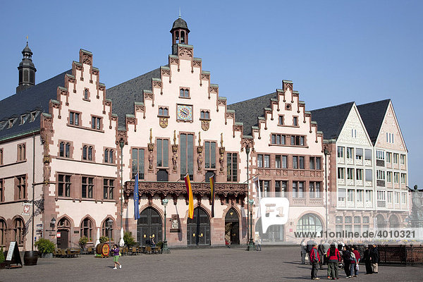 Historisches Rathaus am Römer am Römerberg in Frankfurt am Main  Hessen  Deutschland  Europa