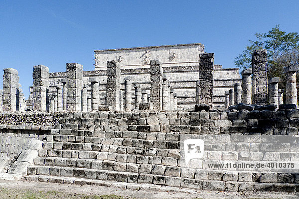 Halle der tausend Säulen  in Chichen Itza  Yucatan  Mexiko  Zentralamerika