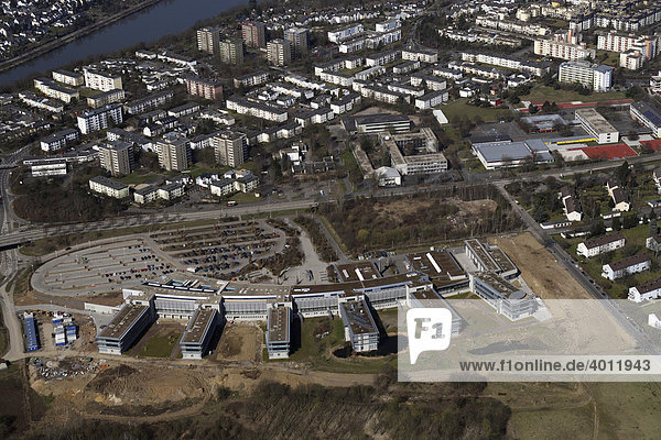 Luftbild  die Baustelle der Fachhochschule Koblenz in der Konrad-Zuse-Straße im Stadtteil Karthause  Koblenz  Rheinland-Pfalz  Deutschland  Europa