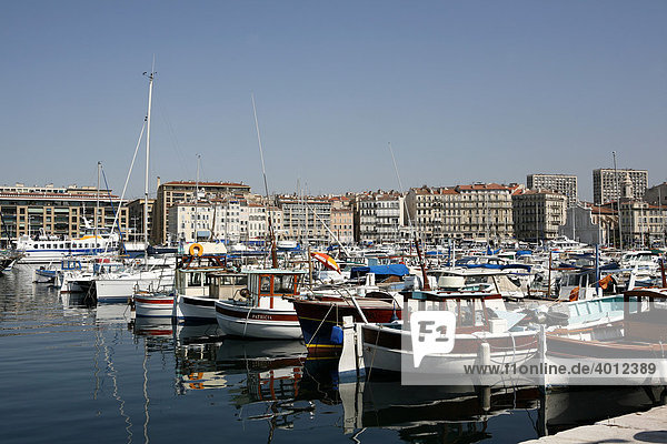 Marina  sport's boat harbour  Marseille harbour  Southern France  Europe