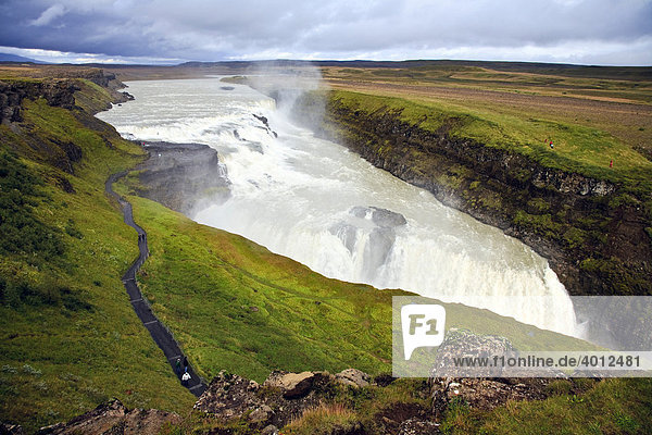 Wasserfall Gulfoss in Island  Europa