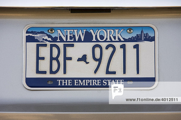 KFZ Kennzeichen Nummernschild vom Bundesstaat New York  USA