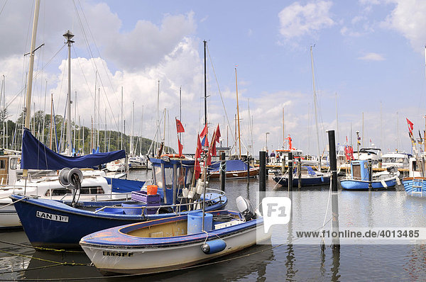 Sailing and fishing port in Langballigau  Baltic Sea  Schleswig-Holstein  northern Germany  Germany  Europe