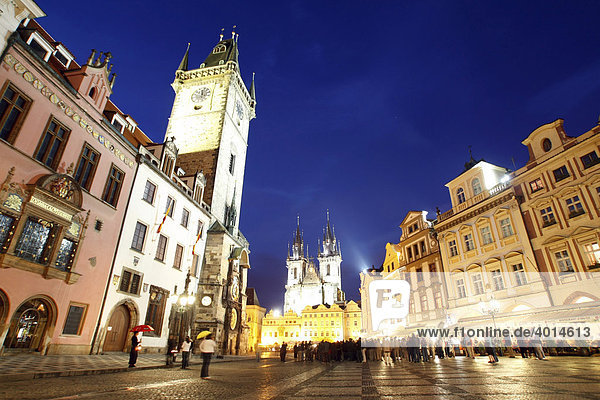 Altstädter Ring bei Nacht  Prag  Mittelböhmen  Tschechische Republik  Osteuropa