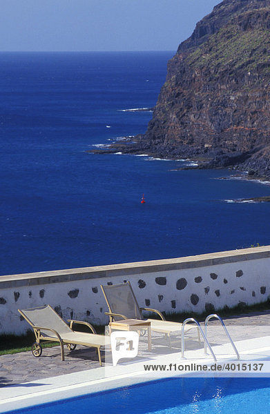 Hotel Parador Nacional Conde de la Gomera  Pool  Swimmingpool  Liegestuhl  San Sebastian  La Gomera  Kanarische Inseln  Spanien  Europa
