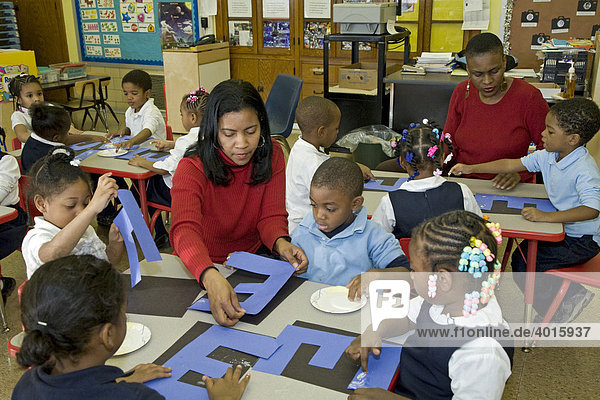 Vorschulklasse in der Crary Elementary Grundschule  Detroit  Michigan  USA